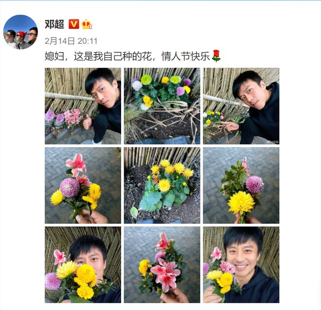 情人节邓超送给孙俪自己种的花 被陈赫无情吐槽